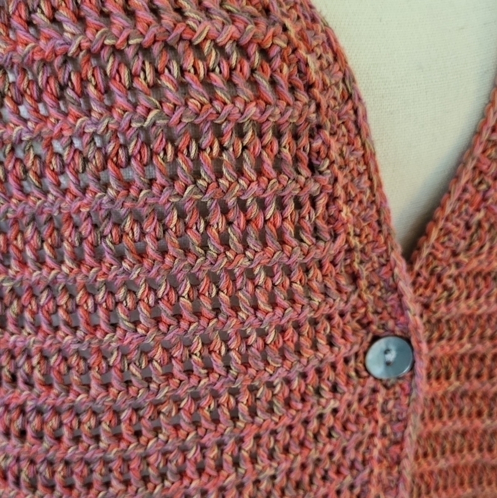 Vince Multicolor Marled Open Knit Button Cardigan - Picture 2 of 12